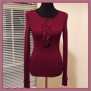 Burgundy Ruffle Sweater
